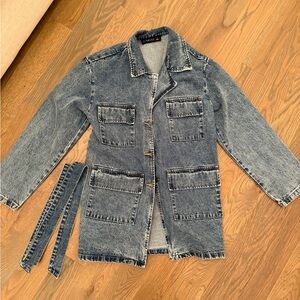 Denim Dress with Belt